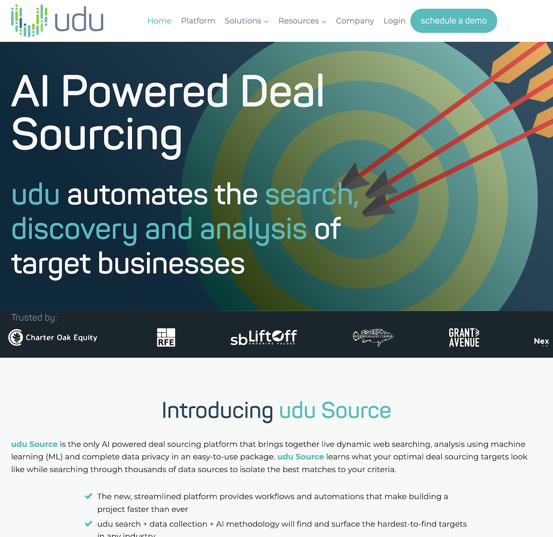 Private Equity Deal Sourcing Using Machine Learning » udu, Inc.